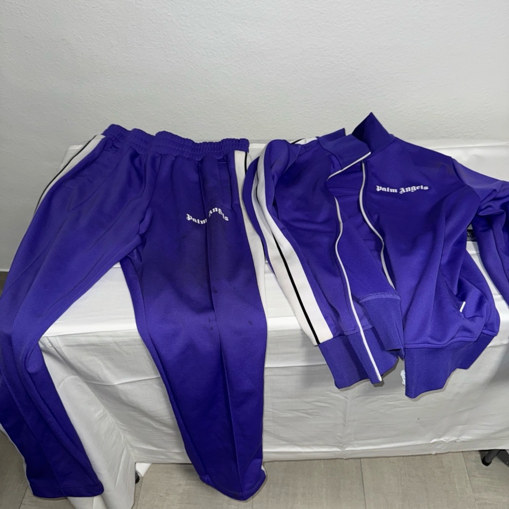 Palm Angels Purple Sweatpants & Joggers Set